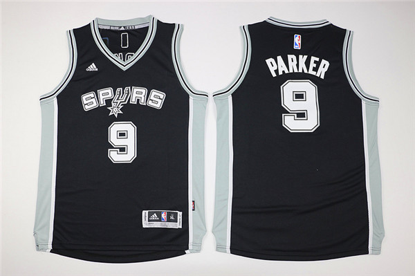 NBA Youth San Antonio Spurs #9 Parker black Game Nike Jerseys->->Youth Jersey